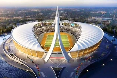 Sân vận động chính nằm trong khu tổ hợp thể thao Morodok Techo được xây dựng để tổ chức SEA Games 32 năm 2023. (Nguồn: Khmertimeskh)