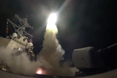Mỹ tấn công tên lửa vào Syria. (Nguồn: AP)