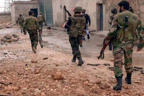 Quân đội Syria ở khu vực Đông Ghouta. (Nguồn: Almasdarnews.com)
