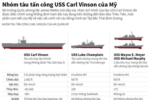 Tìm hiểu nhóm tàu tấn công USS Carl Vinson của Mỹ