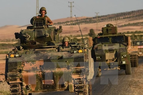 Quân đội Thổ Nhĩ Kỳ tại thị trấn biên giới Jarabulus, Syria ngày 2/9/2016. (Nguồn: AFP/TTXVN)