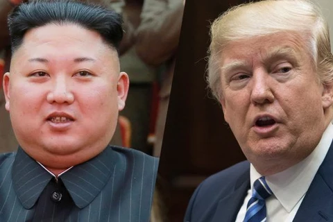 Tổng thống Mỹ Donald Trump (phải) và nhà lãnh đạo Triều Tiên Kim Jong-un. (Nguồn: Getty)