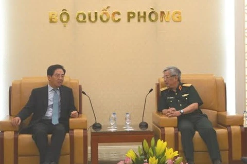 Thượng tướng Nguyễn Chí Vịnh tiếp Đại sứ Trung Quốc tại Việt Nam. (Nguồn: QĐND)