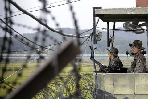 Lính Hàn Quốc bảo vệ biên giới liên Triều. (Nguồn: AP)