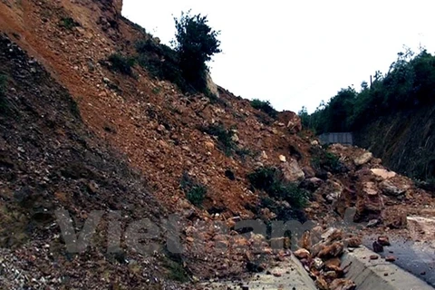 Nguy cơ sạt lở đất đá tại các tỉnh miền núi phía Bắc. (Nguồn: TTXVN)