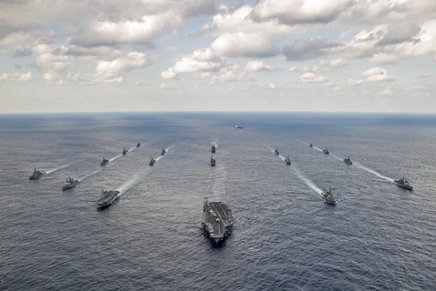 Tàu chiến Mỹ và Australia tham gia một cuộc tập trận chung. (Nguồn: Navaltoday.com)