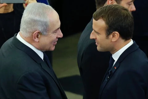 Tổng thống Pháp Emmanuel Macron và Thủ tướng Israel Benjamin Netanyahu. (Nguồn: Reuters)