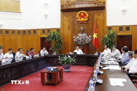 Thủ tướng Nguyễn Xuân Phúc phát biểu tại buổi làm việc. (Ảnh: Doãn Tấn/TTXVN) 