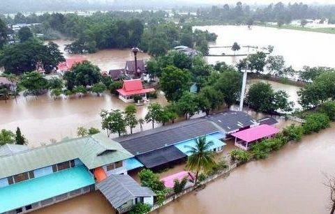 Mưa lũ gây ngập lụt tại Thái Lan. (Nguồn: Phuket News)