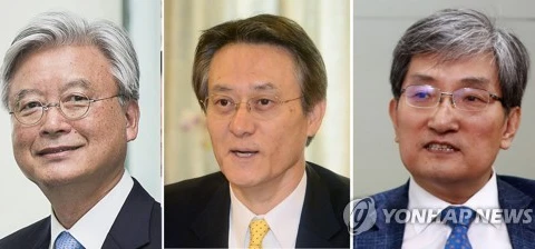 Từ trái qua: Ông Cho Yoon-je, ông Lee Su-hoon và ông Noh Young-min. (Nguồn: Yonhap)