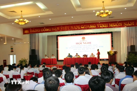 Hội nghị đánh giá kết quả thực hiện Dự án 600 Phó Chủ tịch xã các tỉnh khu vực Bắc Trung Bộ. (Nguồn: TTXVN)