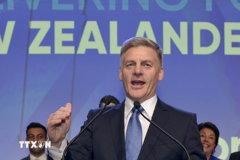 Thủ tướng New Zealand Bill English trong cuộc gặp những người ủng hộ ở Auckland ngày 23/9. (Nguồn: THX/TTXVN)