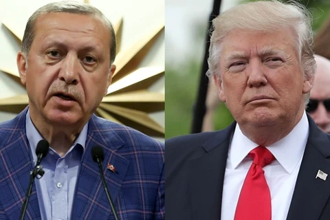 Tổng thống Thổ Nhĩ Kỳ Tayyip Erdogan và người đồng cấp Mỹ Donald Trump. (Nguồn: CNN)