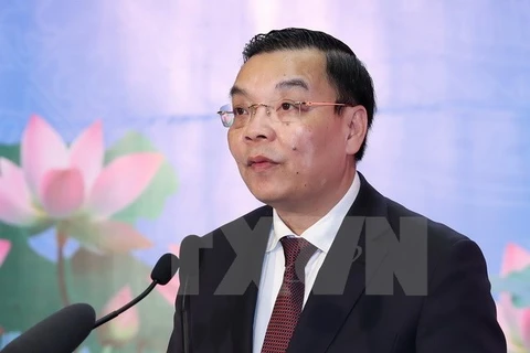Bộ trưởng Bộ Khoa học và Công nghệ Chu Ngọc Anh phát biểu tại buổi Lễ. (Ảnh: Nhan Sáng/TTXVN)
