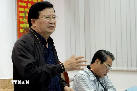 Phó Thủ tướng Trịnh Đình Dũng phát biểu chỉ đạo tại cuộc họp. (Ảnh: Kim Há/TTXVN)