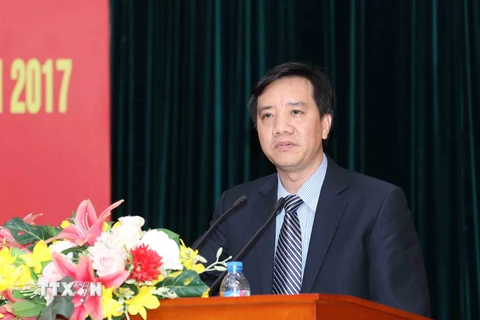 Chủ nhiệm Ủy ban Kiểm tra Đảng ủy khối các cơ quan Trung ương Nguyễn Thành Nam phát biểu tại hội nghị. (Ảnh: Phương Hoa/TTXVN)