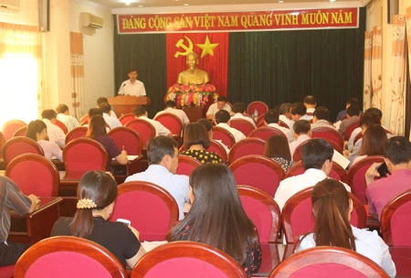 Một hội nghị của Đảng ủy Khối doanh nghiệp tỉnh Bắc Kạn. (Nguồn: Baobackan.org.vn)