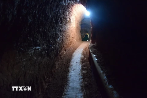 Đường hầm sâu hun hút dài hàng trăm mét tại nhà ông Nguyễn Văn Lý. (Ảnh: Cao Nguyên/TTXVN)