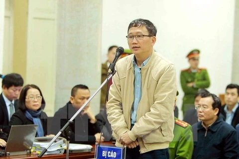 Bị cáo Trịnh Xuân Thanh nói lời nói sau cùng trước phiên nghị án. (Ảnh: TTXVN)