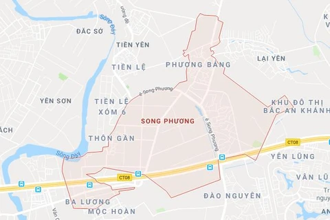 Vị trí xã Song Phương. (Nguồn: Google Maps)