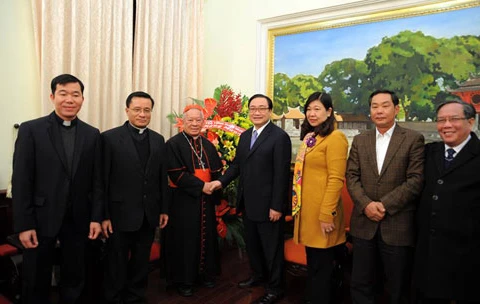Tổng giám mục Tổng Giáo phận Hà Nội chúc Tết Thành ủy Hà Nội​