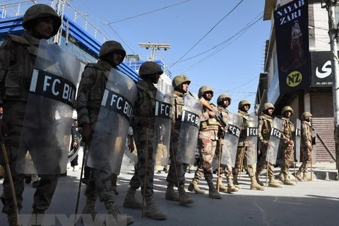 Binh sỹ Pakistan tuần tra tại Quetta, tỉnh Balochistan. (Nguồn: AFP/TTXVN)