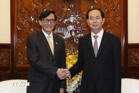 Chủ tịch nước Trần Đại Quang tiếp Đại sứ Thái Lan. (Ảnh: Văn Điệp/TTXVN)