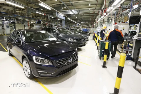 Ôtô của hãng Volvo được giới thiệu tại Ghent, Bỉ. (Nguồn: THX/TTXVN)