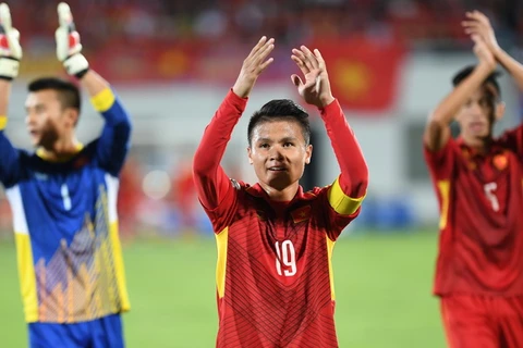Cầu thủ Quang Hải. (Ảnh: Tiến Tuấn/Vietnam+)