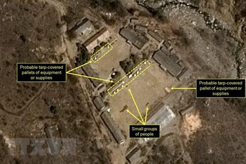 Bãi thử hạt nhân Punggye-ri của Triều Tiên. (Nguồn: 38 North/TTXVN)
