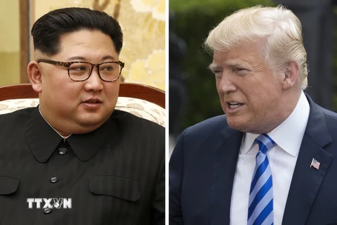 Tổng thống Mỹ Donald Trump và nhà lãnh đạo Triều Tiên Kim Jong-un. (Nguồn: EPA/TTXVN)