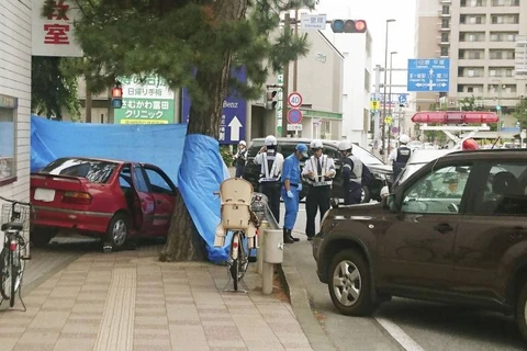 Hiện trường vụ tai nạn. (Nguồn: Kyodo)