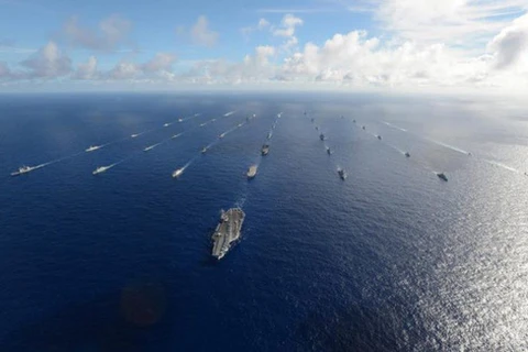 Tàu chiến các nước tham gia cuộc tập trận RIMPAC 2016. (Nguồn: Hải quân Mỹ)