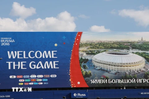 Băngrôn chào mừng World Cup ở Nga. (Ảnh: Dương Trí/TTXVN)