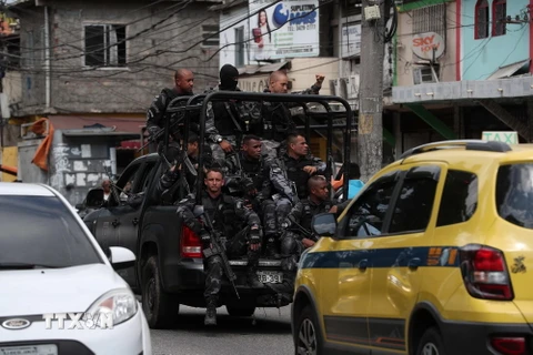 Cảnh sát Brazil tuần tra. (Nguồn: EPA-EFE/ TTXVN)