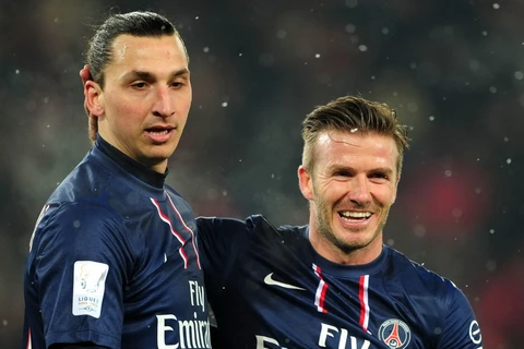 Zlatan Ibrahimovic và David Beckham. (Nguồn: Ladbible)