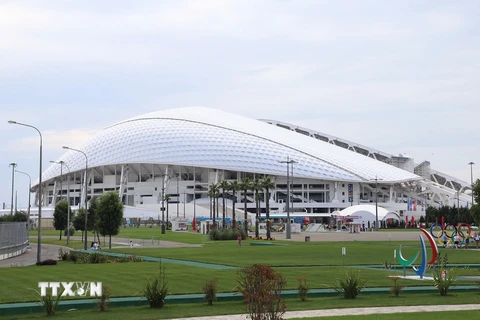 Sân vận động Fisht thuộc quần thể Công viên Olympic Sochi, nơi tổ chức các trận bóng đá tại World Cup 2018. (Ảnh: Phạm Thắng/TTXVN)