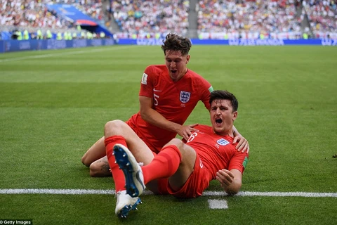 Niềm vui của cầu thủ đội tuyển Anh trong trận gặp Thụy Điển. (Nguồn: Getty Images)