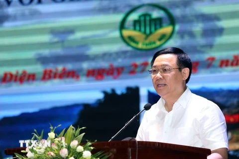 Phó Thủ tướng Vương Đình Huệ phát biểu tại Hội nghị. (Ảnh: Phan Tuấn Anh/TTXVN)