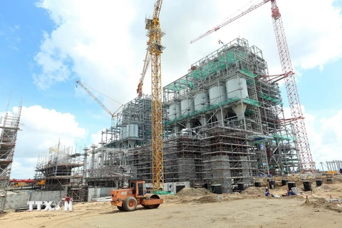 Công trường xây dựng Nhà máy nhiệt điện Sông Hậu 1. (Ảnh: Huy Hùng/TTXVN)