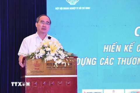 Ông Nguyễn Thiện Nhân, Ủy viên Bộ Chính trị, Bí thư Thành ủy Thành phố Hồ Chí Minh phát biểu tại chương trình. (Ảnh: Xuân Anh/TTXVN)
