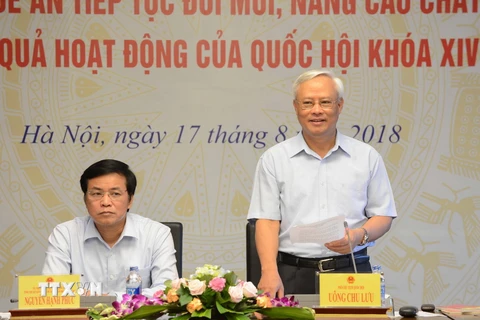  Phó Chủ tịch Quốc hội Uông Chu Lưu phát biểu tại tọa đàm. (Ảnh: Dương Giang/TTXVN)