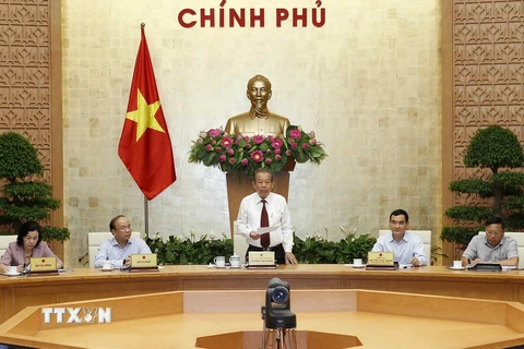 Phó Thủ tướng Thường trực Trương Hòa Bình phát biểu. (Ảnh: Văn Điệp/TTXVN)