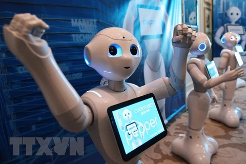 Robot Pepper của hãng Softbank Robotics trưng bày tại Triển lãm CES ở Las Vegas, Mỹ ngày 11/1. (Nguồn: AFP/TTXVN)
