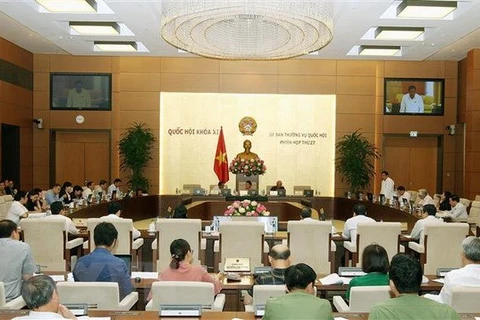 Một phiên họp của Ủy ban Thường vụ Quốc hội khóa XIV. (Ảnh: Nguyễn Dân/TTXVN)