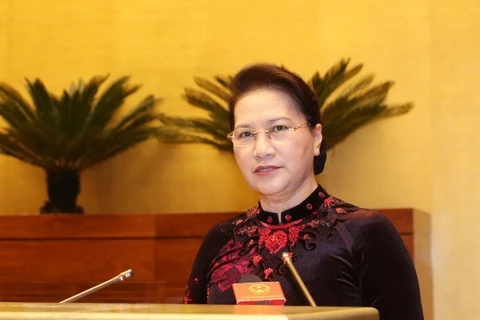 Chủ tịch Quốc hội Nguyễn Thị Kim Ngân phát biểu chỉ đạo Hội nghị. (Ảnh: Trọng Đức/TTXVN)