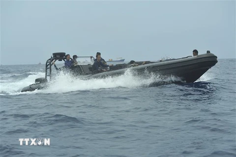 Thành viên Lực lượng đặc nhiệm của hải quân Indonesia tìm kiếm các nạn nhân vụ tai nạn máy bay Lion Air JT 610. (Nguồn: AFP/TTXVN)