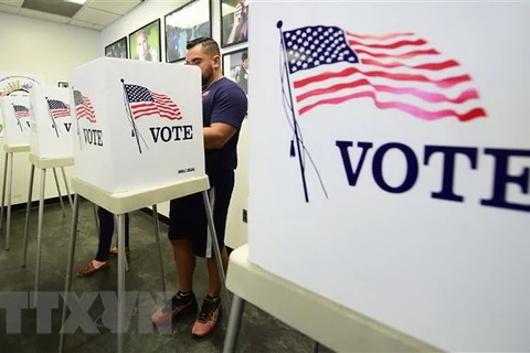 Cử tri Mỹ bỏ phiếu. (Ảnh: AFP/TTXVN)