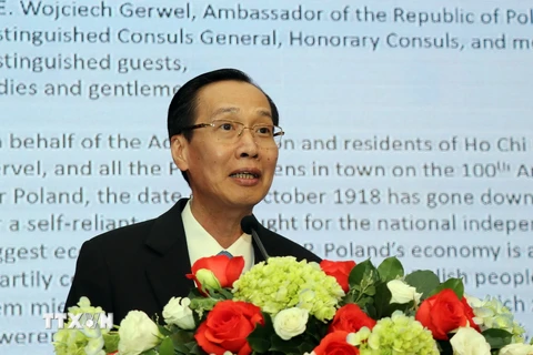 Ông Lê Thanh Liêm, Phó Chủ tịch Ủy ban Nhân dân Thành phố Hồ Chí Minh phát biểu tại buổi lễ. (Ảnh: Xuân Khu/TTXVN)