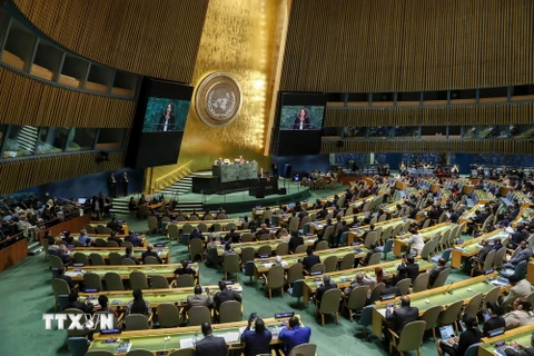 Toàn cảnh khóa họp của Đại hội đồng Liên hợp quốc tại New York, Mỹ. (Nguồn: AFP/TTXVN)